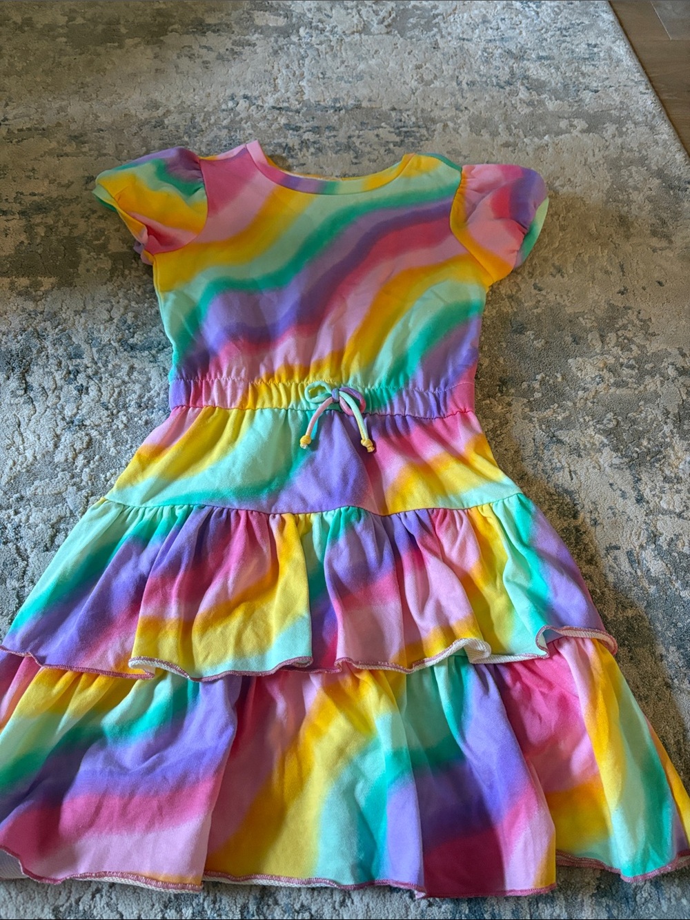 American Girl Rainbow Wave Tiered Dress Girls Size 8.